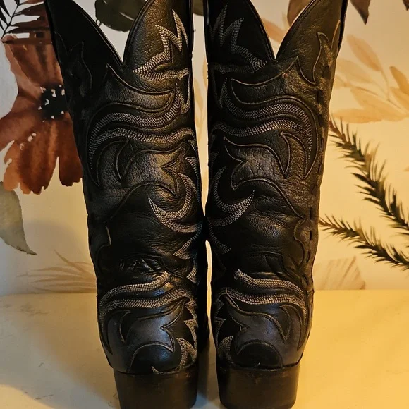 Dan Post | "Sidewinder" Black Western Boots | Sz 8.5| Festival, Boho, Southwest - Picture 4 of 9
